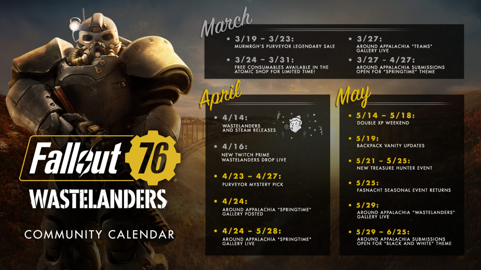FALLOUT 76 INSIDE THE VAULT COMMUNITY EVENTS AND ACTIVITIES (Re